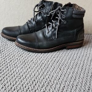 Men's Outpost Maker's Black Leather Inside-Zip with Tie Ankle Boot Size 11